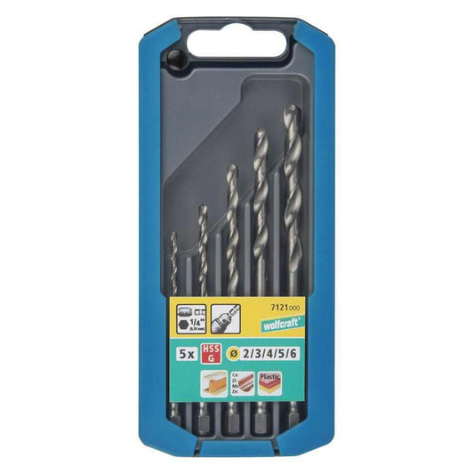 Wolfcraft Garnitura Svrdala Za Metal HSS 2 – 6 mm Prihvat 1/4″ U PVC Kutiji / 5 dijelna – 7121000 by Wolfcraft 7121000