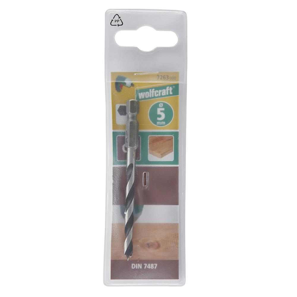 Wolfcraft Svrdlo Burgija Za Drvo CrV fi 5 x 50 / 85 mm Prihvat 1/4″ – 7263000 by Wolfcraft 7263000 Burgije / Svrdla
