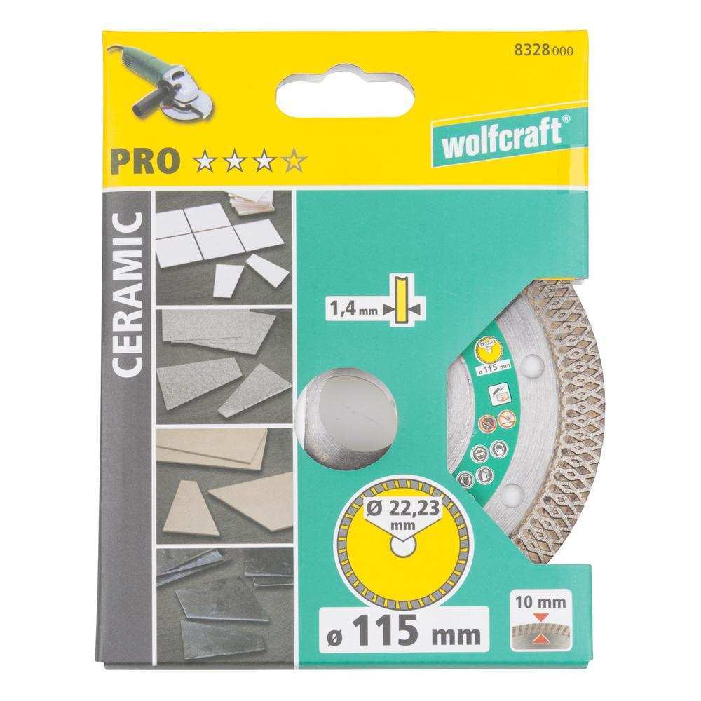 Wolfcraft Dijamantna Rezna Ploča Za Keramiku „Pro Ceramic Turboˮ 115×1,4×22,23 mm – 8328000 by Wolfcraft 8328000 Brusne /