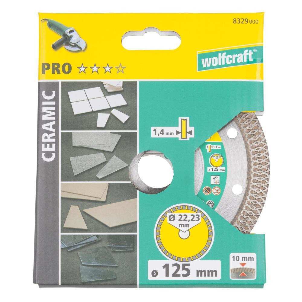 Wolfcraft Dijamantna Rezna Ploča Za Keramiku „Pro Ceramic Turboˮ 125×1,4×22,23 mm – 8329000 by Wolfcraft 8329000 Brusne /
