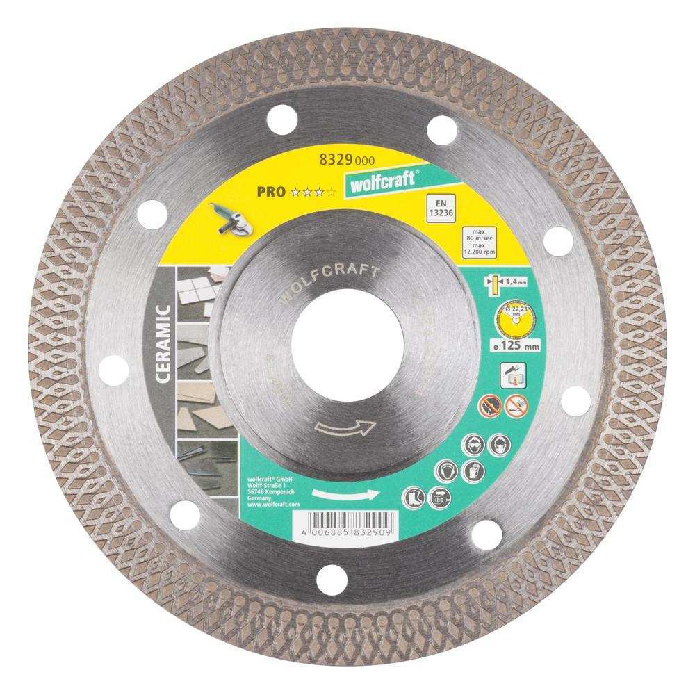 Wolfcraft Dijamantna Rezna Ploča Za Keramiku „Pro Ceramic Turboˮ 125×1,4×22,23 mm – 8329000 by Wolfcraft 8329000 Brusne /