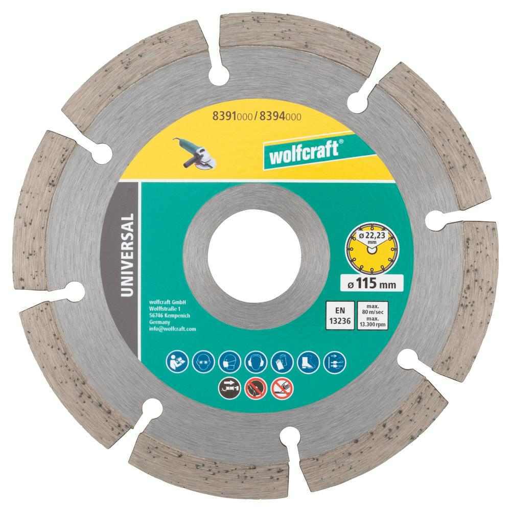 Wolfcraft Set Dijamantnih Reznih Ploča “Universal + Turbo + Ceramic” fi 115 × 22,23 mm / 3 dijelni – 8394000 by Wolfcraft