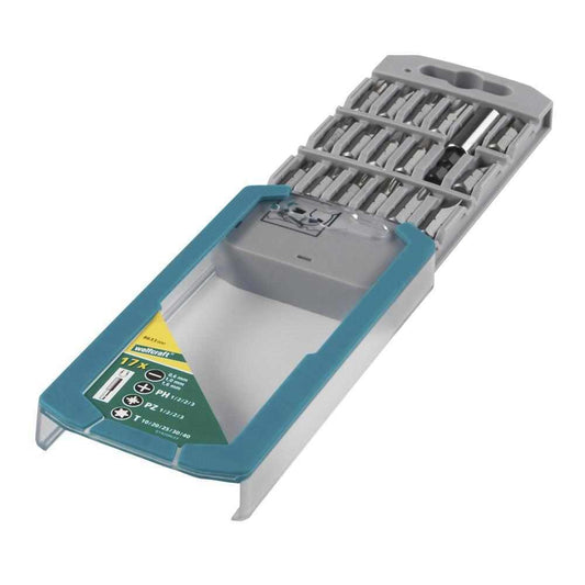 Wolfcraft Set Bit Nastavaka Ravni / Križni (PH/PZ) / Torx (T) + Držač / 17 dijelni – 8633000 by Wolfcraft 8633000 Bitovi