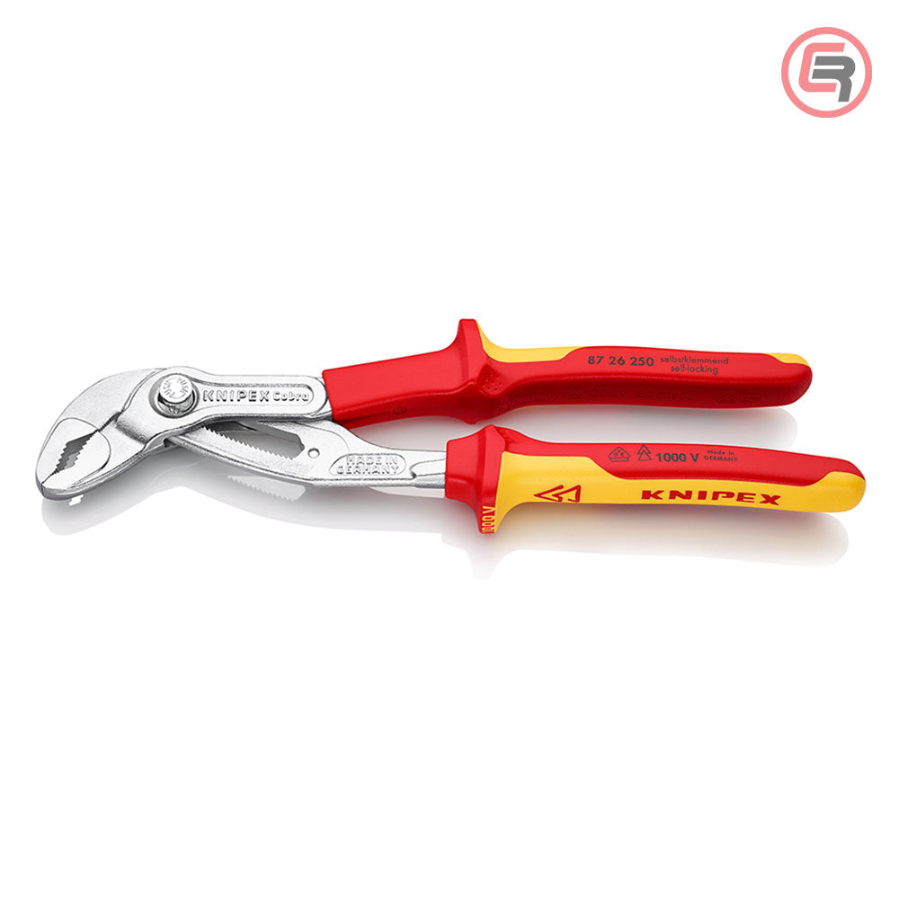 Knipex Kliješta Papige / Papagajke Cobra 250mm 1000V – 87 26 250 by Knipex 87 26 250 Izolovani Alat VDE 1000V
