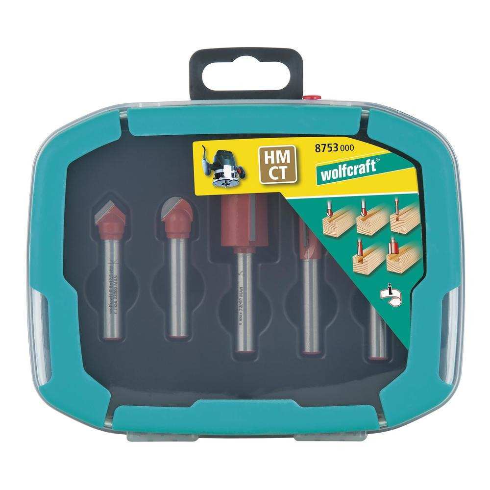 Wolfcraft Set Glodala HM Ravnih Za Drvo / 5 dijelni – 8753000 by Wolfcraft 8753000 Krune, Glodala - detalj 5