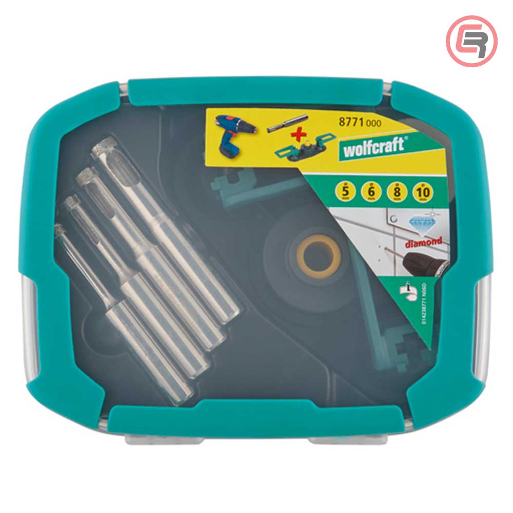 Wolfcraft Set Dijamantnih Kruna Za Keramiku fi 5 – 10 mm Sa Držačem “Ceramic” / 5 dijelna – 8771000 by Wolfcraft 8771000