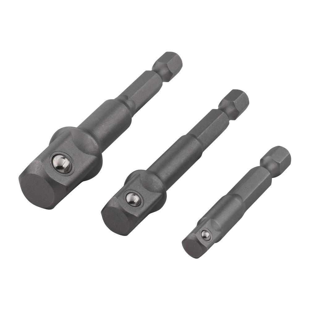 Wolfcraft Set Adaptera Nasadnog Ključa 1/4″ Za Bušilicu 1/4″, 3/8″ i 1/2″ / 3 dijelni – 8797000 by Wolfcraft 8797000