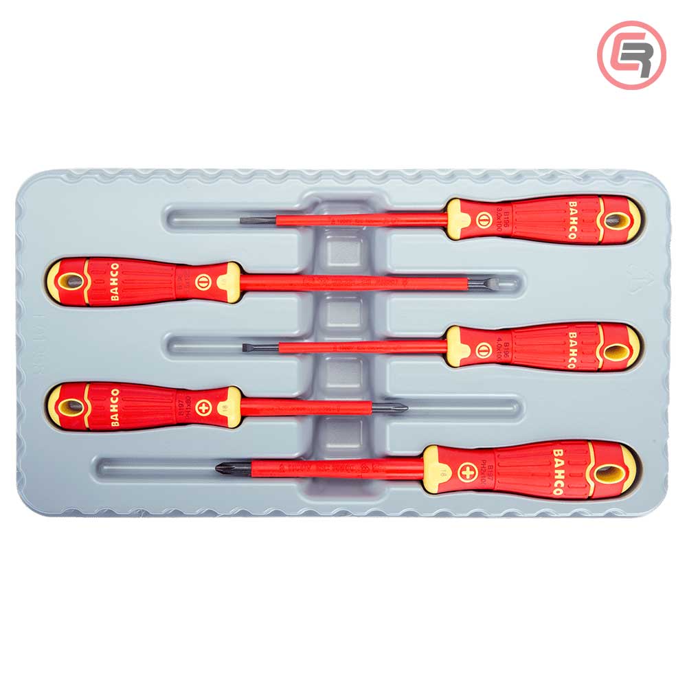 Bahco Garnitura Odvijača VDE 3 plosnata + 2 križna / 5 dijelna – B220.005 by Bahco B220.005 Garniture / Setovi Alata