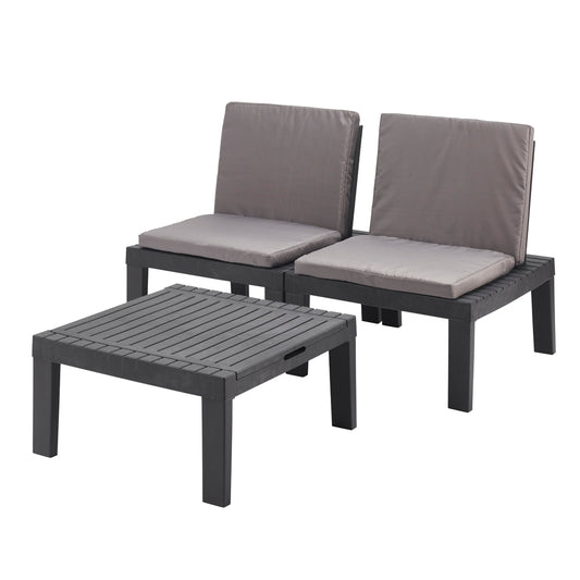 PROGARDEN Vrtni set Duetto antracit sa jastucima Baštenski namještaj, Svi proizvodi, Vrtna oprema