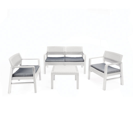 PROGARDEN Vrtni set Kilimanjaro bijeli sa jastucima Baštenski namještaj, Svi proizvodi, Vrtna oprema