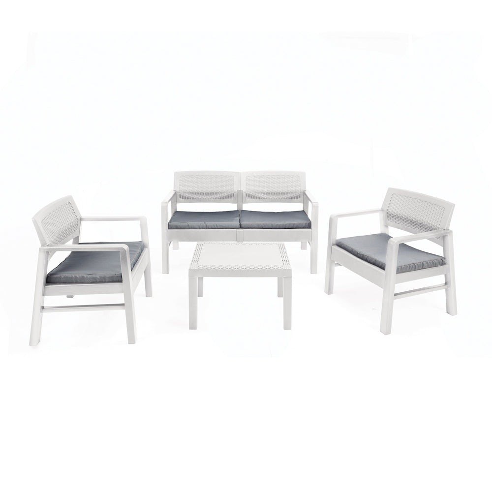 PROGARDEN Vrtni set Kilimanjaro bijeli sa jastucima Baštenski namještaj, Svi proizvodi, Vrtna oprema