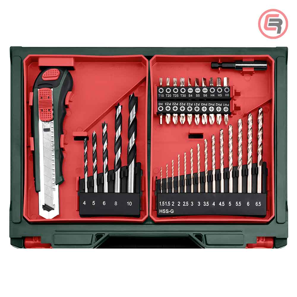 Metabo Bušilica-Odvijač Aku PowerMaxx BS Basic Set 12V 2xAKU (2,0Ah) LC 24 Mobile WorkShop – 600080710 by Metabo 600080710