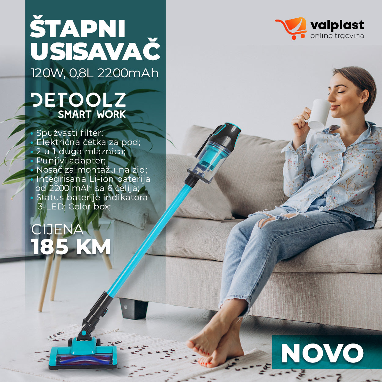 DETOOLZ ŠTAPNI USISAVAČ DZ-CI102 Svi proizvodi, Usisivači i perači