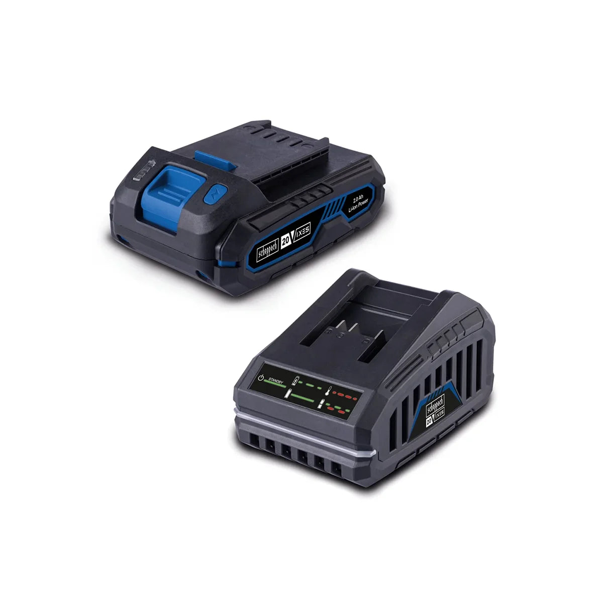 Scheppach set punjač 2.4 A i baterija 2.0 Ah Starter Kit 1 IXES SBSK2.0 Baterije i punjači za alate