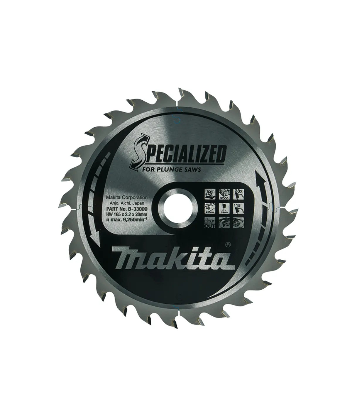 Makita B-33009 TCT list pile za drvo, 165 mm, 28 zuba