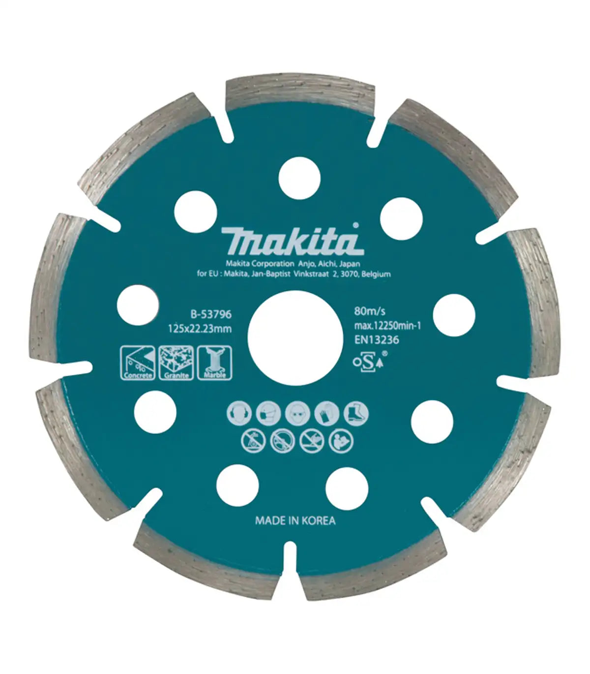 Makita – Dijamantna ploča za granit, beton, mermer 125mm (AC/DC) B-53796 by Makita Dijamantne ploče, Pribor za rezanje