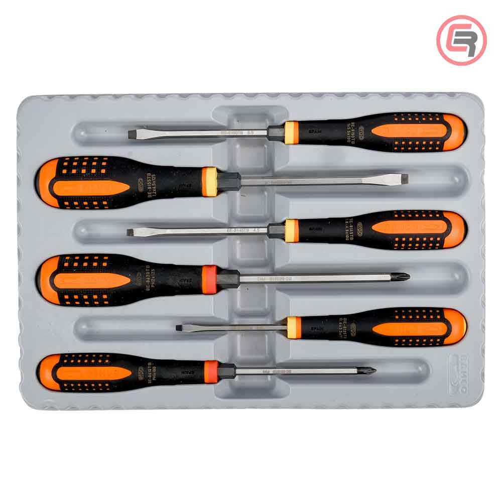 Bahco Garnitura Odvijača Udarnih Ergo 4 plosnata + 2 križna / 6 dijelna BE-9881TB by Bahco BE-9881TB Garniture / Setovi Alata