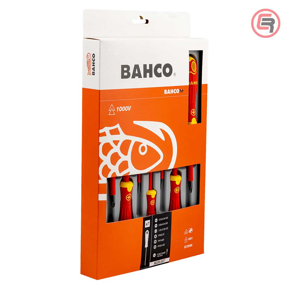 Bahco Garnitura Odvijača VDE 4 plosnata + 3 križna PH / 7 dijelna – B220.027 by Bahco B220.027 Garniture / Setovi Alata