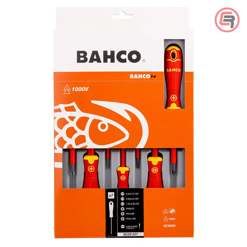 Bahco Garnitura Odvijača VDE 4 plosnata + 3 križna PH / 7 dijelna – B220.027 by Bahco B220.027 Garniture / Setovi Alata
