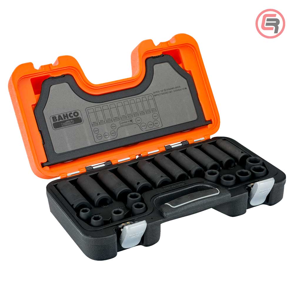 Bahco Garnitura Nasadnih Ključeva Udarnih 1 / 2″ Kratki + Dugi 10 – 19 mm/ 20 dijelni – D-DD/S20 by Bahco D-DD/S20