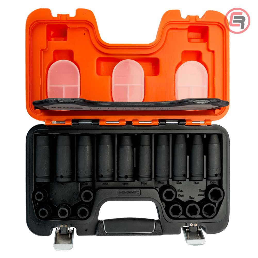 Bahco Garnitura Nasadnih Ključeva Udarnih 1 / 2″ Kratki + Dugi 10 – 19 mm/ 20 dijelni – D-DD/S20 by Bahco D-DD/S20