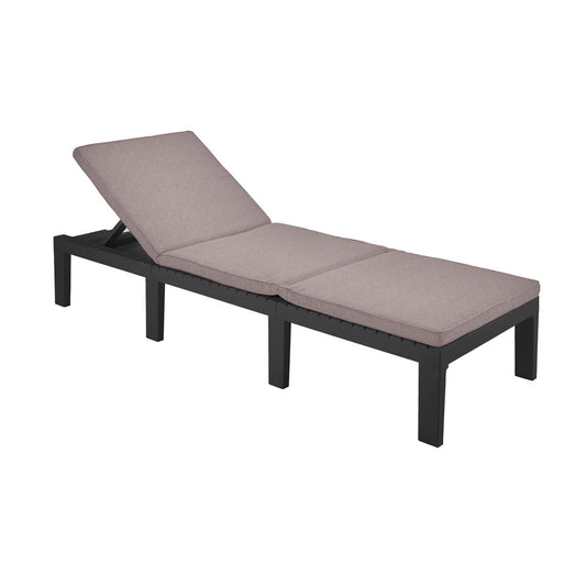 SLOŽIVA LEŽALJKA HAITI SA JASTUKOM 65 x 195 x 78 cm – 5 POLOŽAJA ANTRACIT Vrtna oprema, Baštenski namještaj