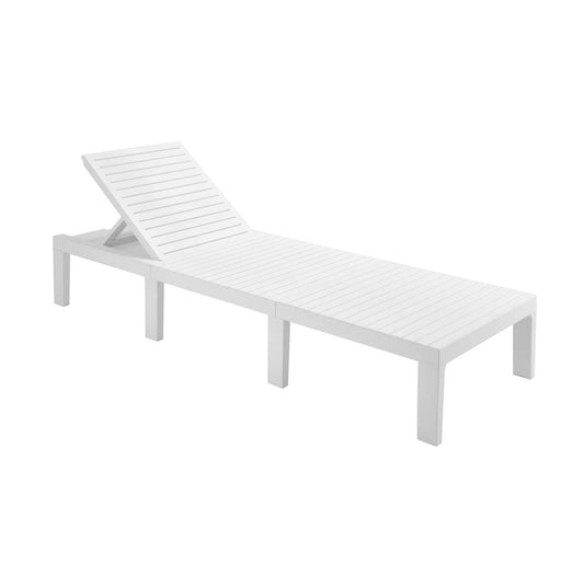SLOŽIVA LEŽALJKA HAITI BEZ JASTUKA 65 x 195 x 78 cm – 5 POLOŽAJA BIJELA Baštenski namještaj, Vrtna oprema