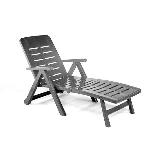 SLOŽIVA LEŽALJKA SMERALDO ANTRACIT 72 x 189 x 96 cm Baštenski namještaj, Vrtna oprema
