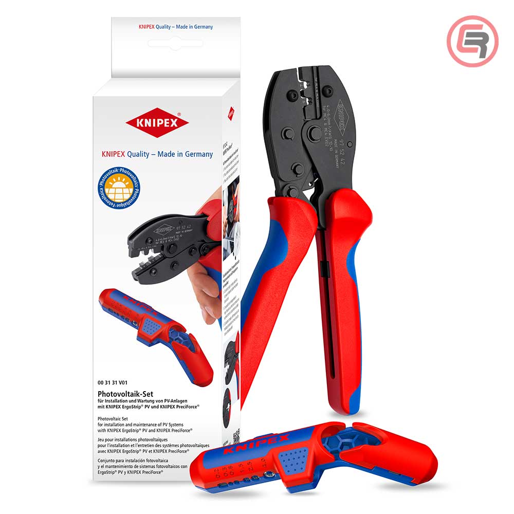 Knipex Set Za Fotonaponske / Solarne Instalacije ErgoStrip PV + Kipex PreciForce / 2 dijelni – 00 31 31 V01 SB by Knipex 00