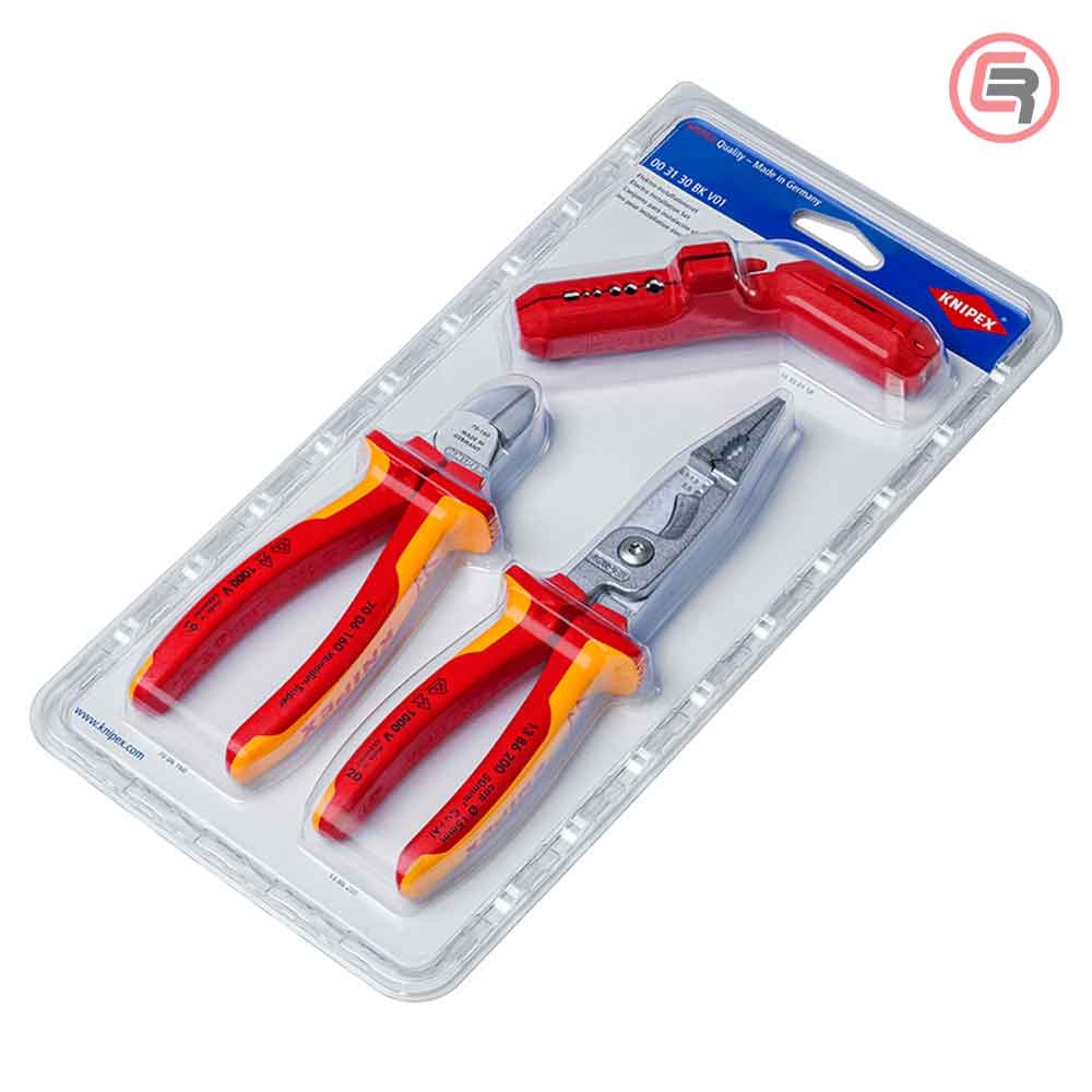 Knipex Set Alata Za Elektro Instalacije 1000V / 3 dijelni – 00 31 30 BK V01 by Knipex 00 31 30 BK V01 Garniture / Setovi