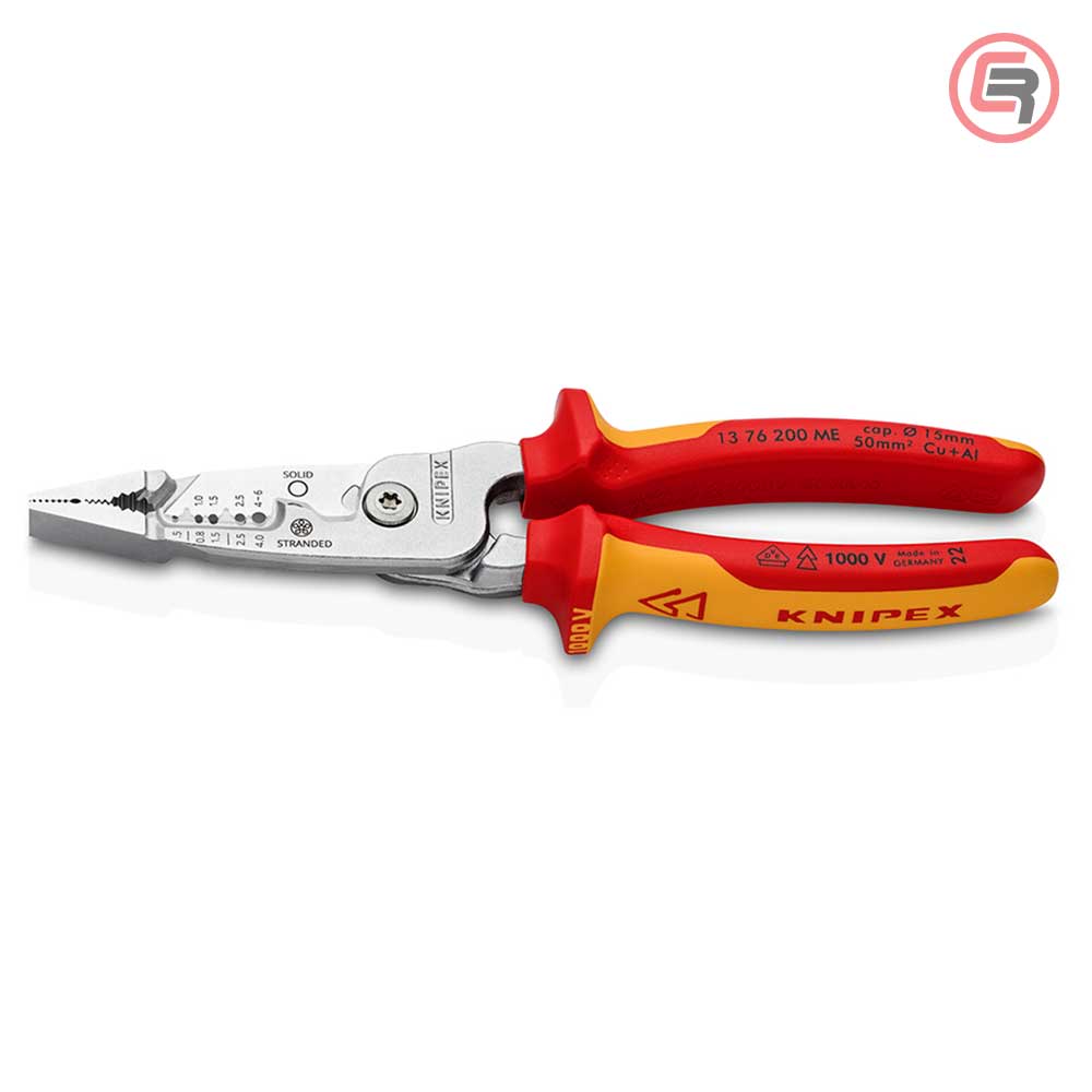 Knipex Kliješta Elektroinstalacijska Multifunkcionalna 200mm 1000V – 13 76 200 ME by Knipex 13 76 200 ME Izolovani Alat VDE
