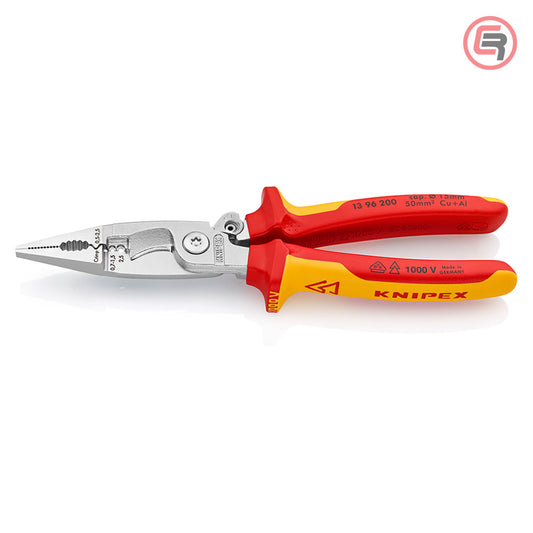 Knipex Kliješta Elektroinstalacijska Multifunkcionalna 200mm Sa Kočnicom 1000V – 13 96 200 by Knipex 13 96 200 Izolovani