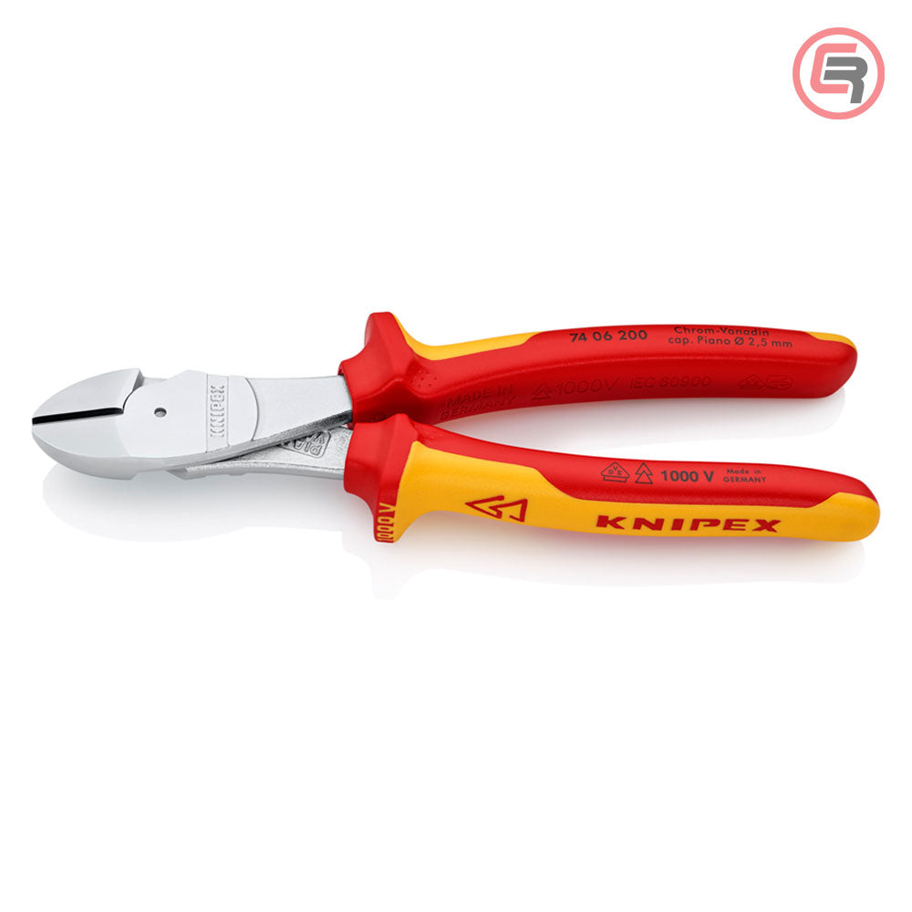 Knipex Kliješta Bočna Sječa – Sječice Ojačana 200 mm / 1000V – 74 06 200 by Knipex 74 06 200 Izolovani Alat VDE 1000V