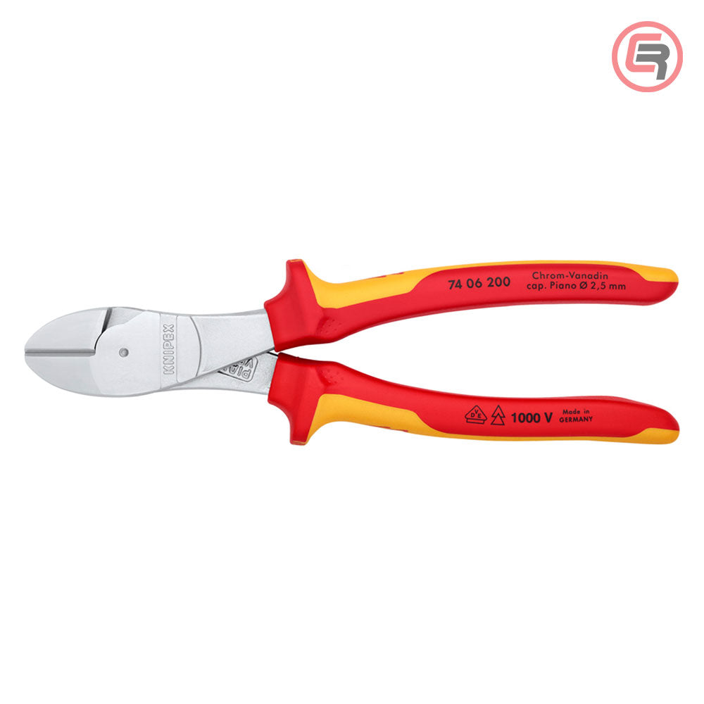 Knipex Kliješta Bočna Sječa – Sječice Ojačana 200 mm / 1000V – 74 06 200 by Knipex 74 06 200 Izolovani Alat VDE 1000V