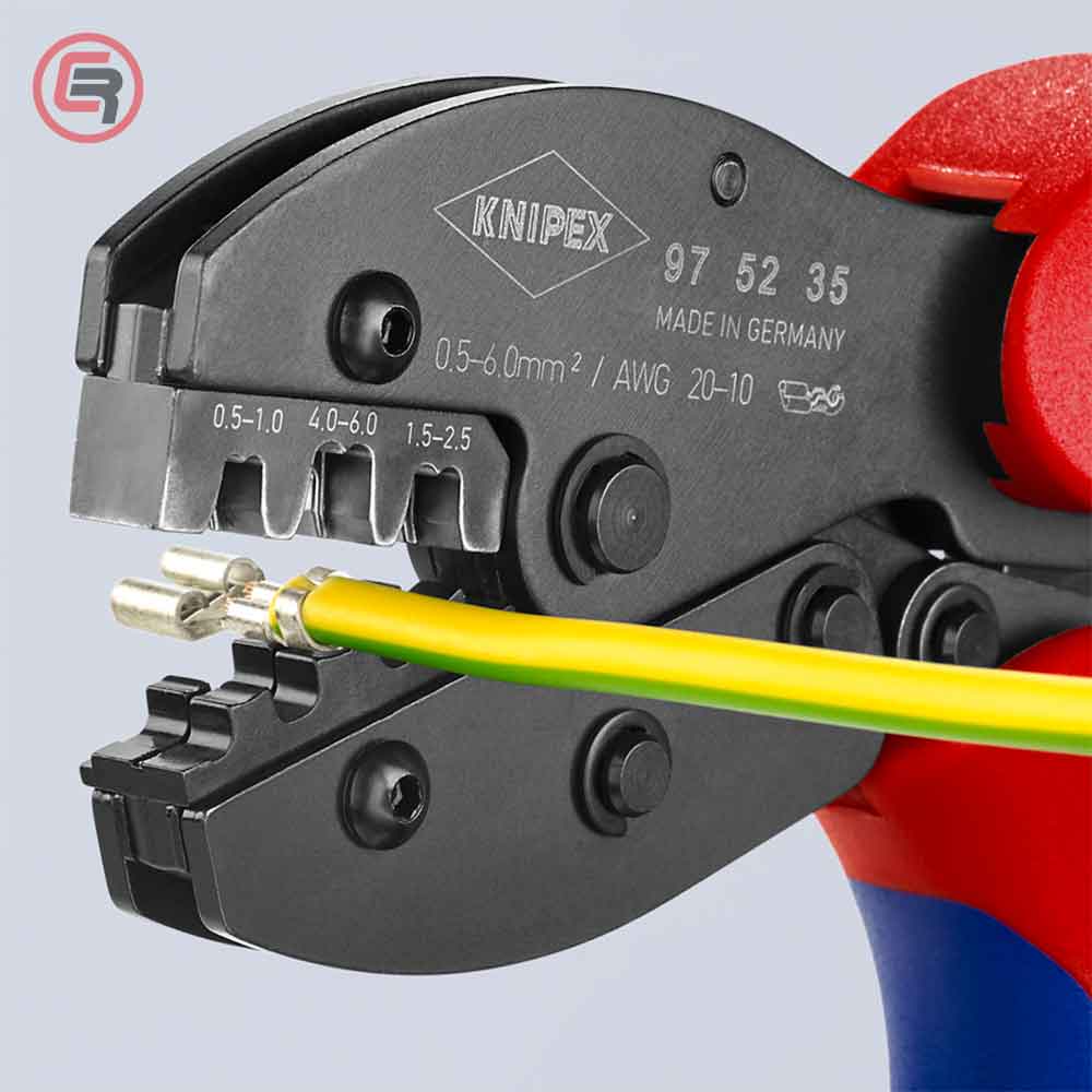 Knipex Kliješta Za Presanje Kabl Stopica Neizoliranih 0,5-6,0 mm2 PreciForce – 97 52 35 by Knipex 97 52 35 Kliješta Za