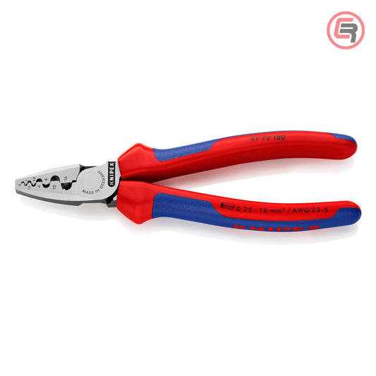 Knipex Kliješta Za Krimpanje – Stiskanje Završnih Čahura 0,25-16mm2 – 97 72 180 by Knipex 97 72 180 Kliješta Za Presanje /