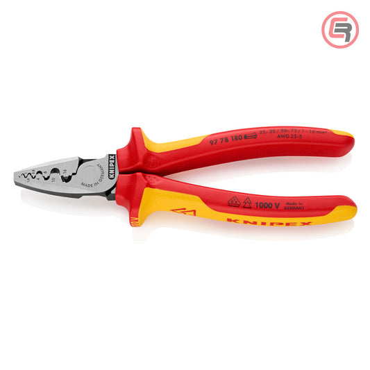 Knipex Kliješta Za Krimpanje – Stiskanje Završnih Čahura 0,25-16mm2 1000V – 97 78 180 by Knipex 97 78 180 Kliješta Za