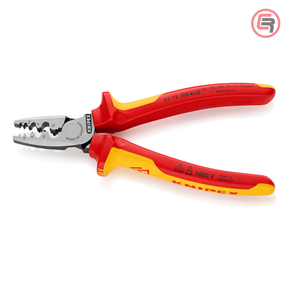 Knipex Kliješta Za Krimpanje – Stiskanje Završnih Čahura 0,25-16mm2 1000V – 97 78 180 by Knipex 97 78 180 Kliješta Za
