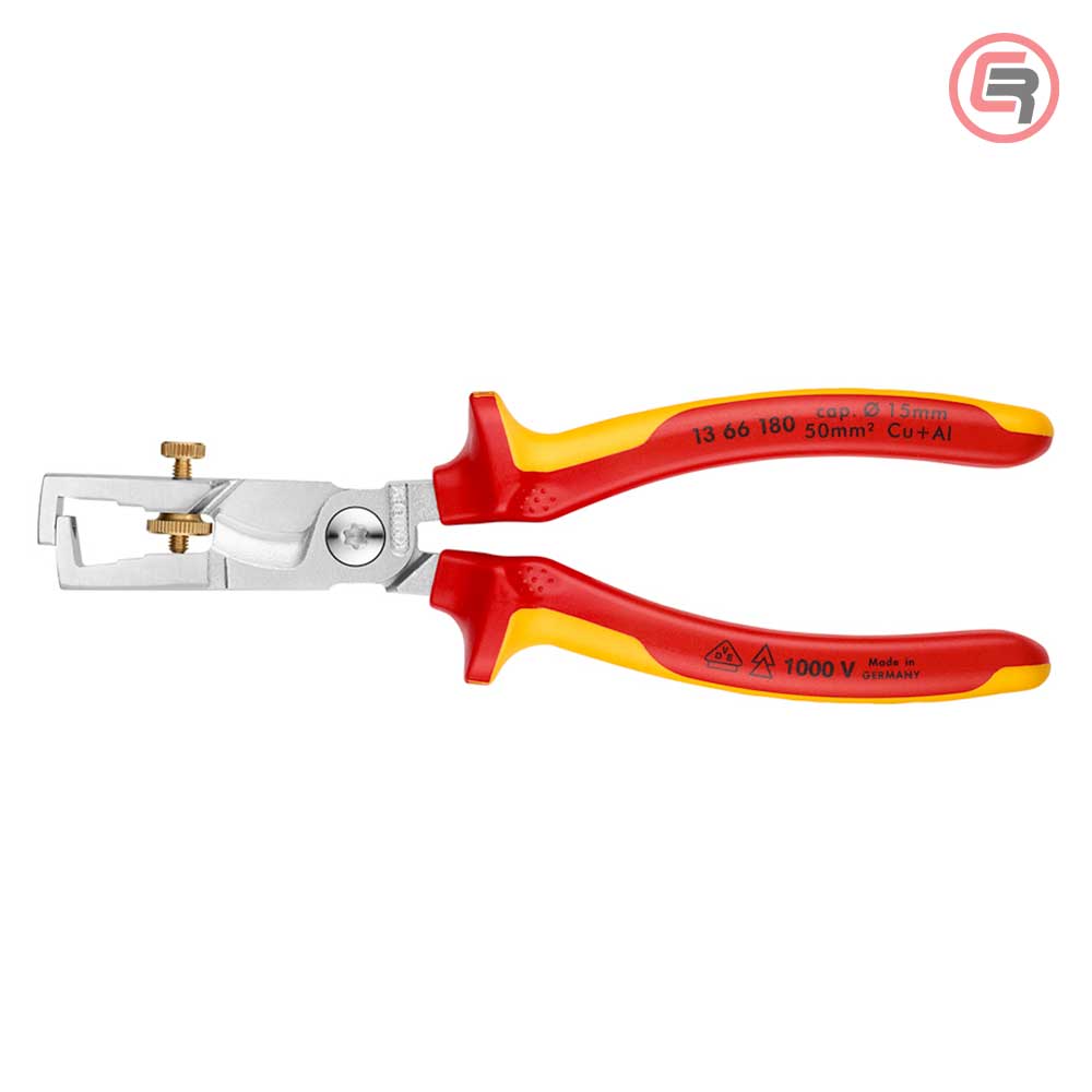 Knipex Kliješta Za Skidanje Izolacije StriX 180mm Sa Makazama Za Kablove 1000V – 13 66 180 by Knipex 13 66 180 Kliješta