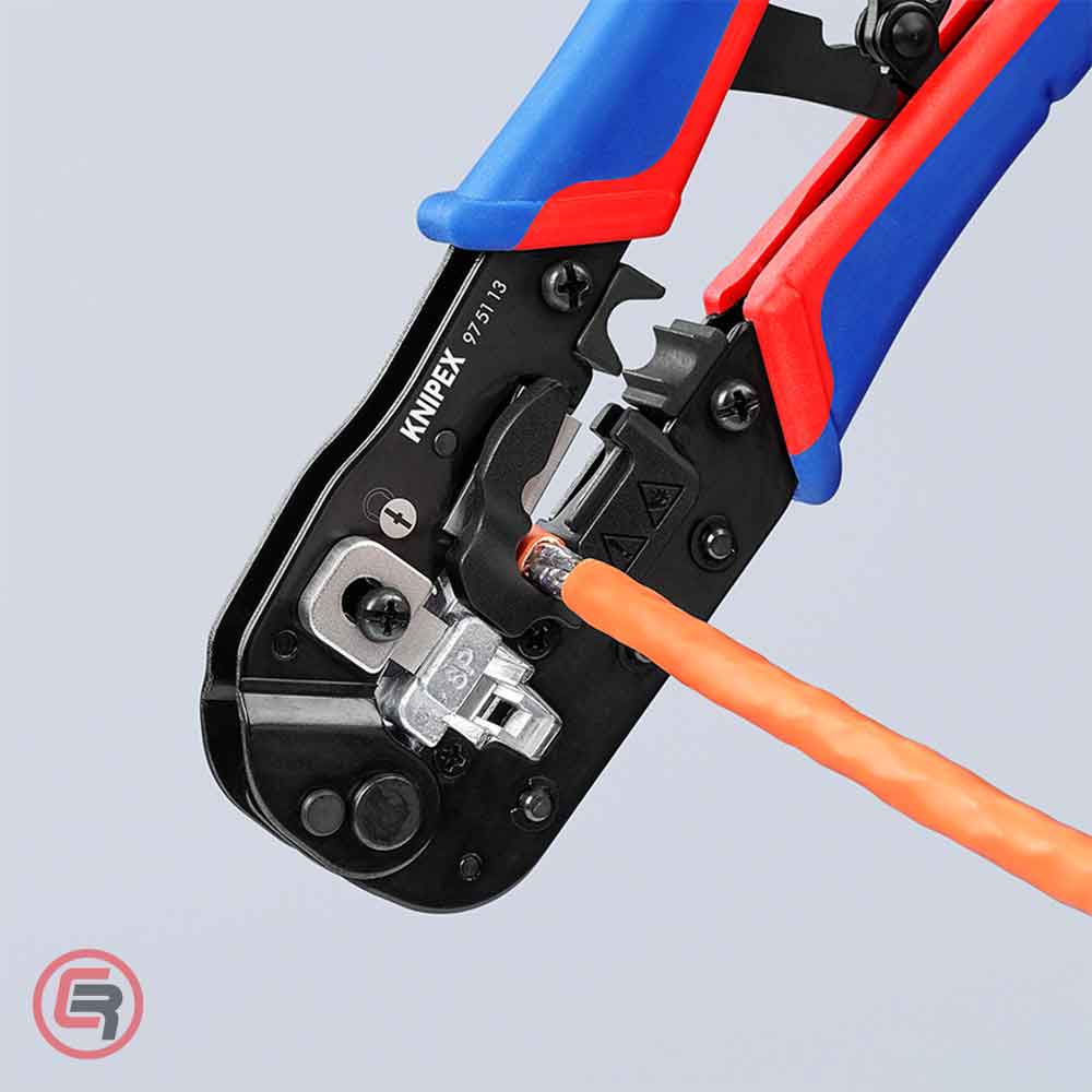Knipex Kliješta Za 8 Polne Konektore RJ45 (8P8C) 191 mm – 97 51 13 by Knipex 97 51 13 Kliješta - detalj 4