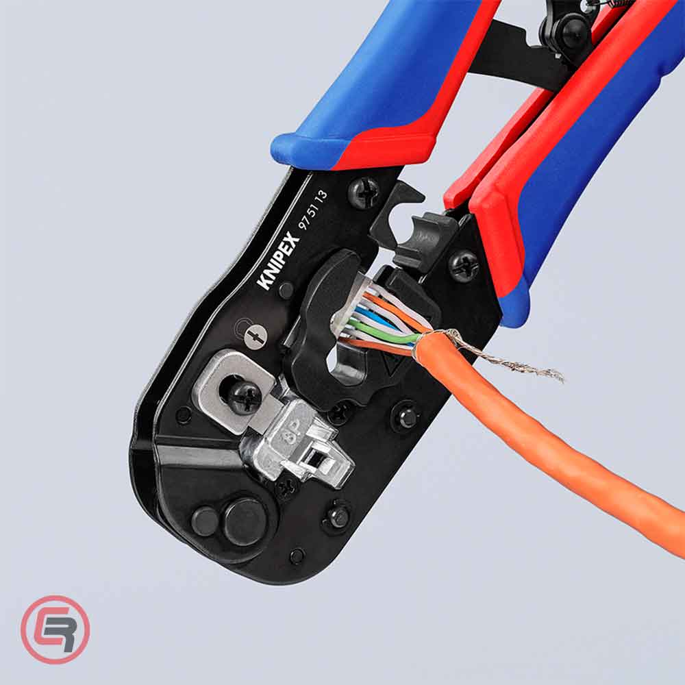 Knipex Kliješta Za 8 Polne Konektore RJ45 (8P8C) 191 mm – 97 51 13 by Knipex 97 51 13 Kliješta - detalj 5