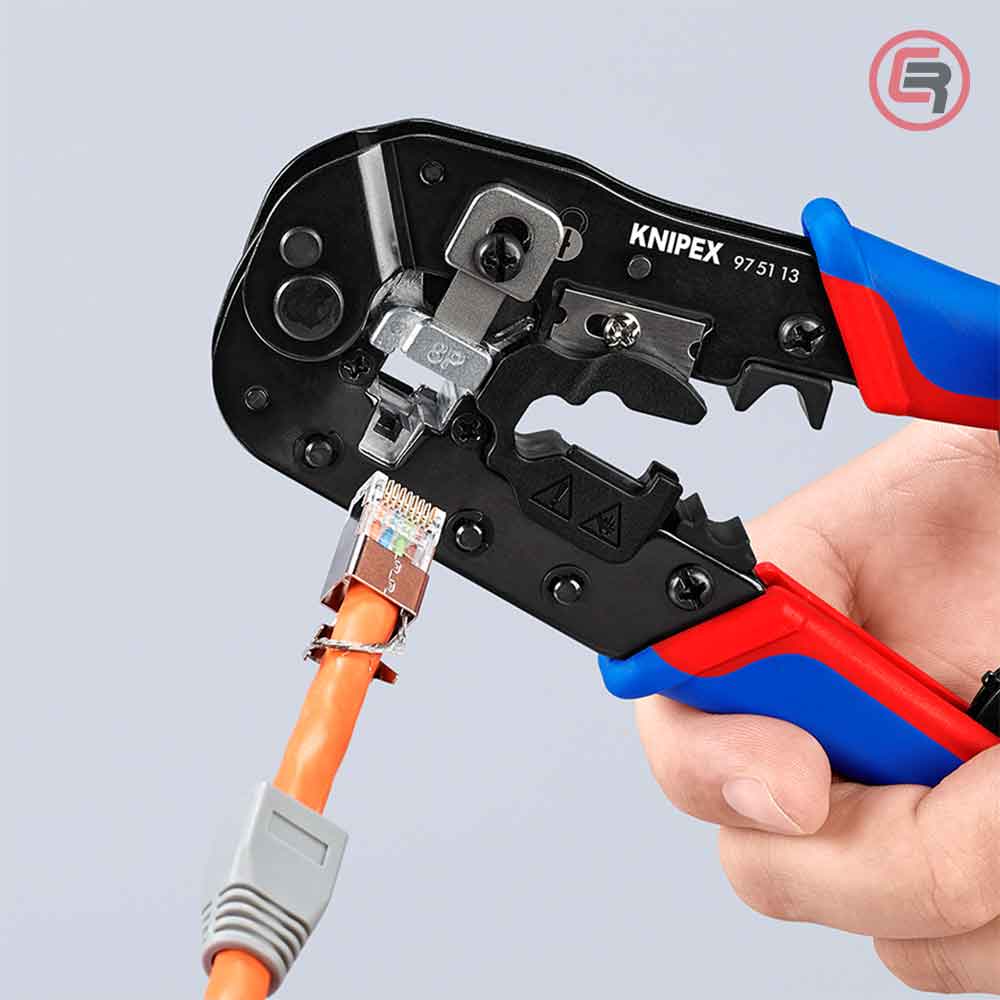 Knipex Kliješta Za 8 Polne Konektore RJ45 (8P8C) 191 mm – 97 51 13 by Knipex 97 51 13 Kliješta - detalj 7