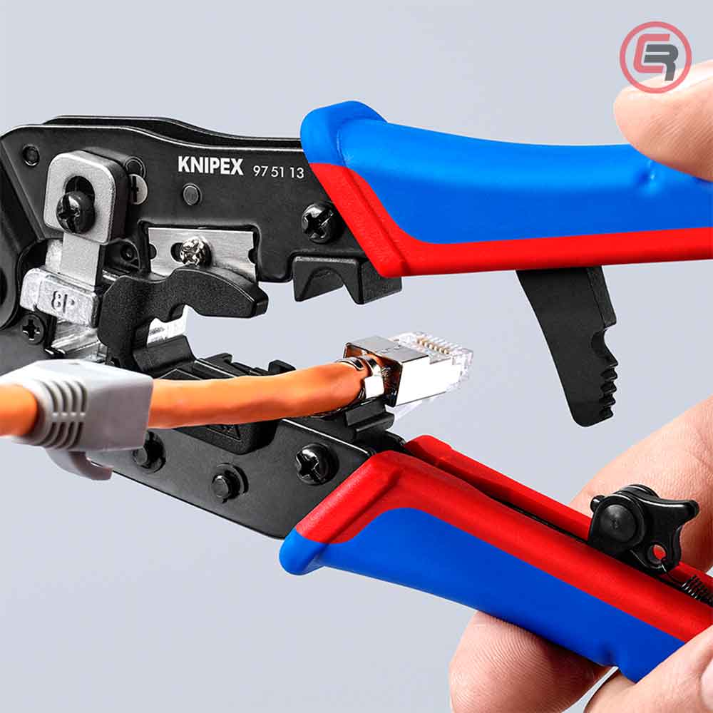 Knipex Kliješta Za 8 Polne Konektore RJ45 (8P8C) 191 mm – 97 51 13 by Knipex 97 51 13 Kliješta - detalj 8