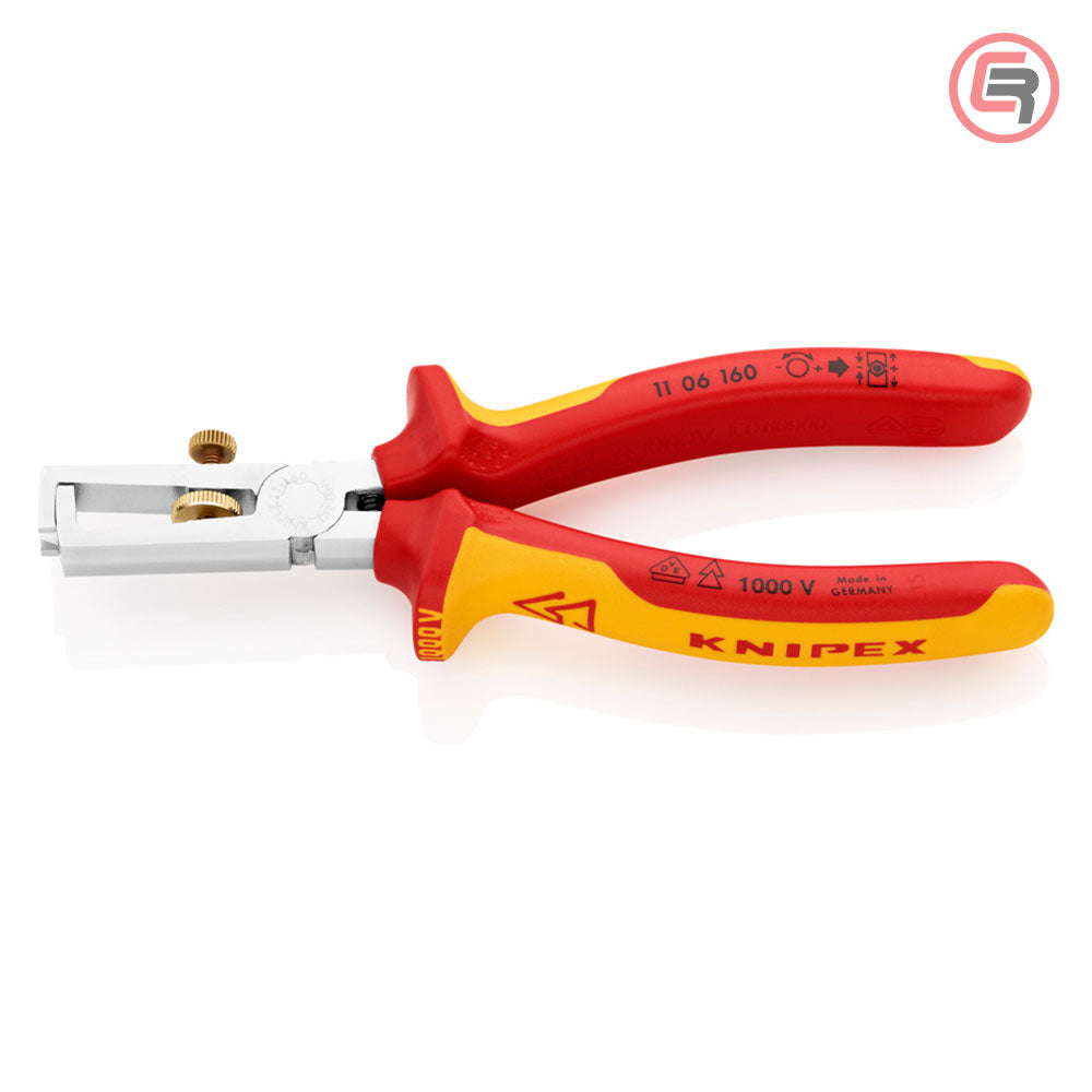Knipex Kliješta Za Skidanje Izolacije 160mm 1000V – 11 06 160 by Knipex 11 06 160 Izolovani Alat VDE 1000V