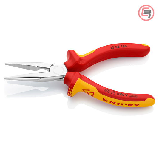Knipex Kliješta Poluokrugla Špicasta Ravna 160mm 1000V – 25 06 160 by Knipex 25 06 160 Izolovani Alat VDE 1000V - detalj 2