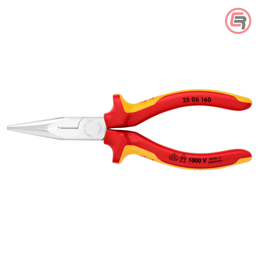 Knipex Kliješta Poluokrugla Špicasta Ravna 160mm 1000V – 25 06 160 by Knipex 25 06 160 Izolovani Alat VDE 1000V - detalj 3