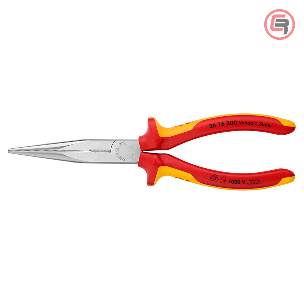 Knipex Kliješta Poluokrugla Špicasta Ravna 200mm 1000V – 26 16 200 by Knipex 26 16 200 Izolovani Alat VDE 1000V - detalj 3