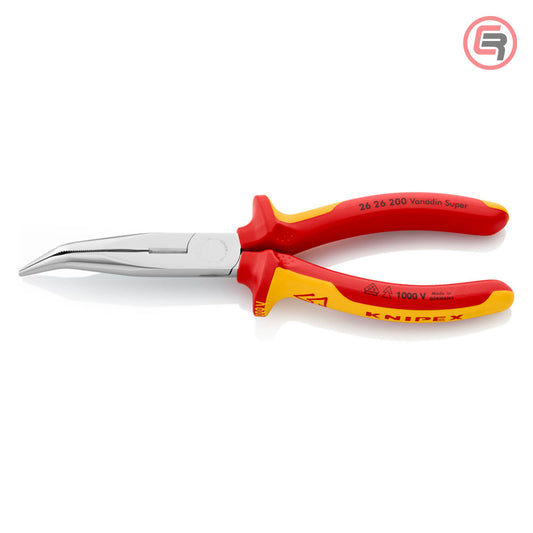 Knipex Kliješta Poluokrugla Špicasta Kriva 200mm 1000V – 26 26 200 by Knipex 26 26 200 Izolovani Alat VDE 1000V