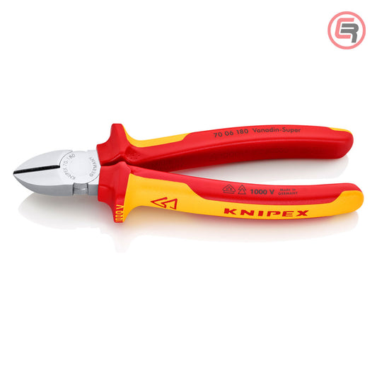 Knipex Kliješta Bočna Sječa – Sječice 180mm 1000V – 70 06 180 by Knipex 70 06 180 Izolovani Alat VDE 1000V
