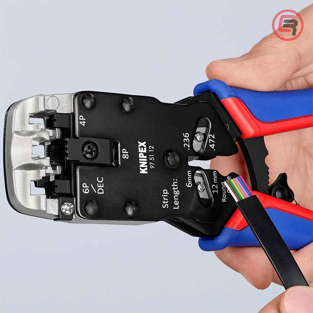 Knipex Kliješta Za 4, 6 i 8 Polne Konektore 200mm – 97 51 12 by Knipex 97 51 12 Kliješta Za Presanje / Krimpanje - detalj 3